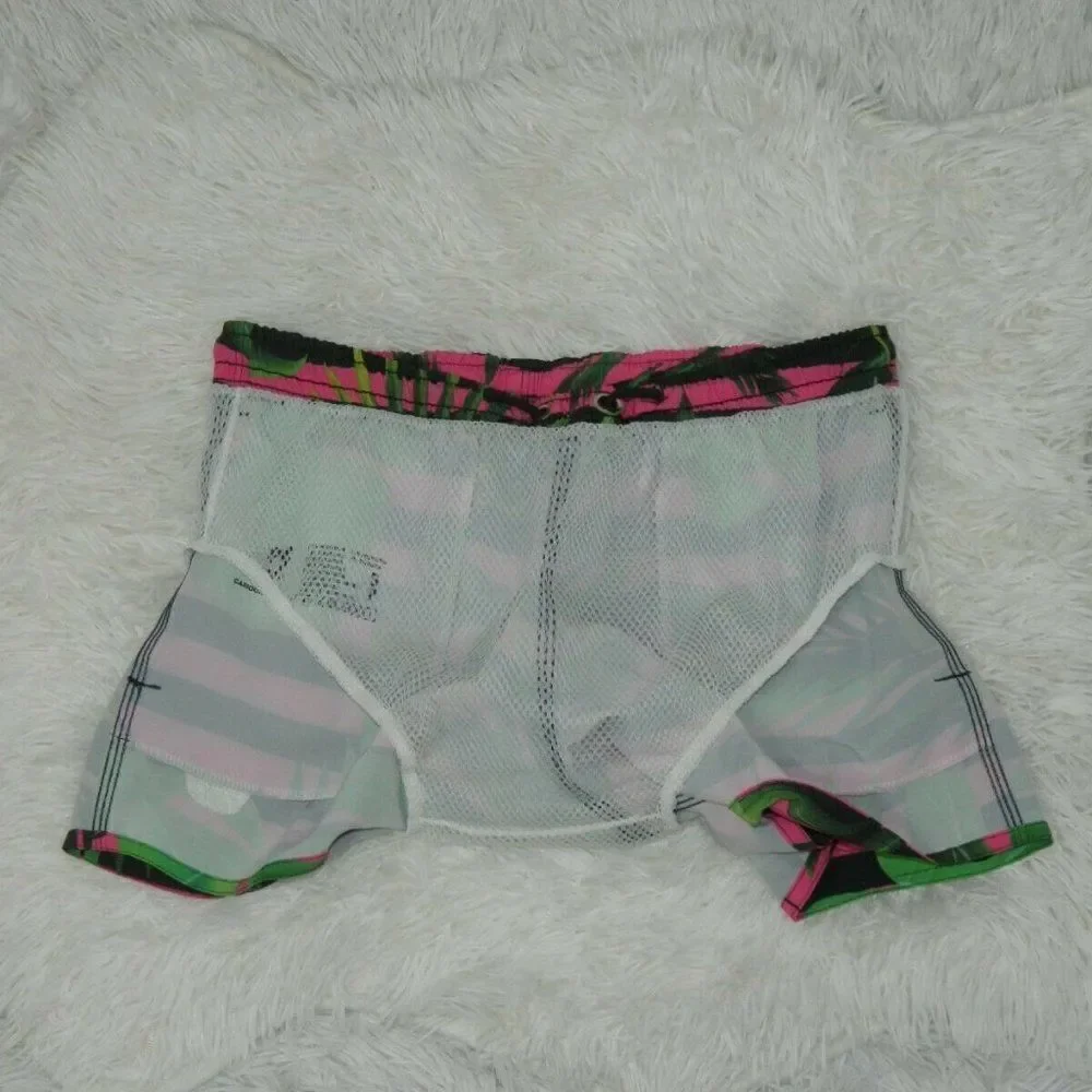 CA Rio CA Swim Shorts Size Small  Pink Green Palm‎ Trees Print Men’s Swimwear